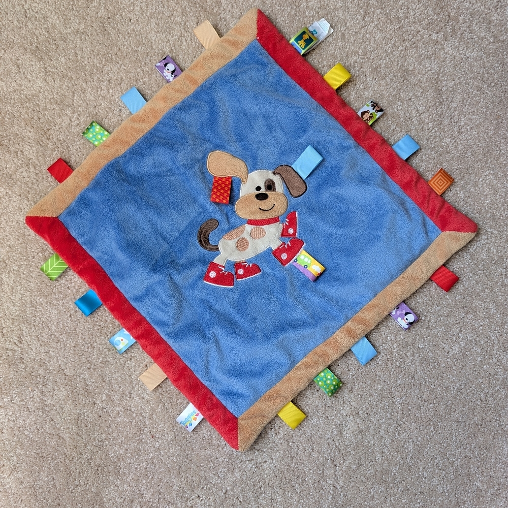Taggies Baby Mary Meyer Puppy Tag Blue Blanket Snuggie Lovey Blankie